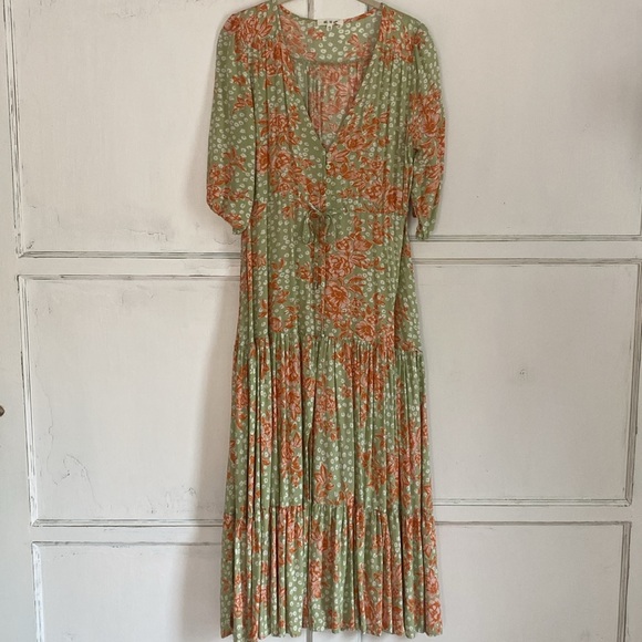 Anthropologie Able The Label Floral Tiered Maxi Dress XS - Picture 2 of 6
